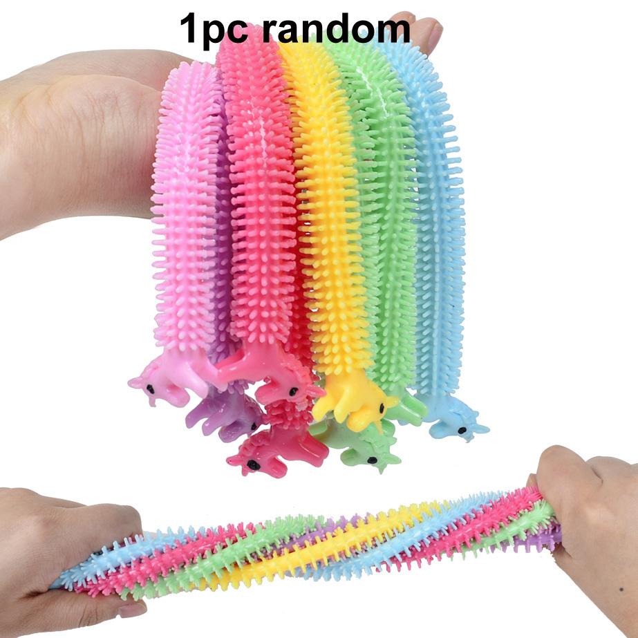 1-6 шт. Забавный единорог, червь, лапша, игрушки-непоседа, растягивающаяся веревка, TPR веревка, антистрессовые игрушки, игрушка для снятия стресса, аутизм, вентиляция