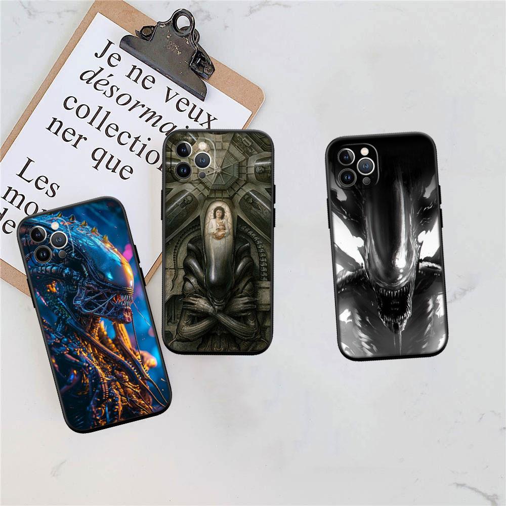 BF6 Чужой против Хищника Ксеноморф Мягкий чехол для телефона iPhone 16 15 14 13 12 Pro Max Plus Mini
