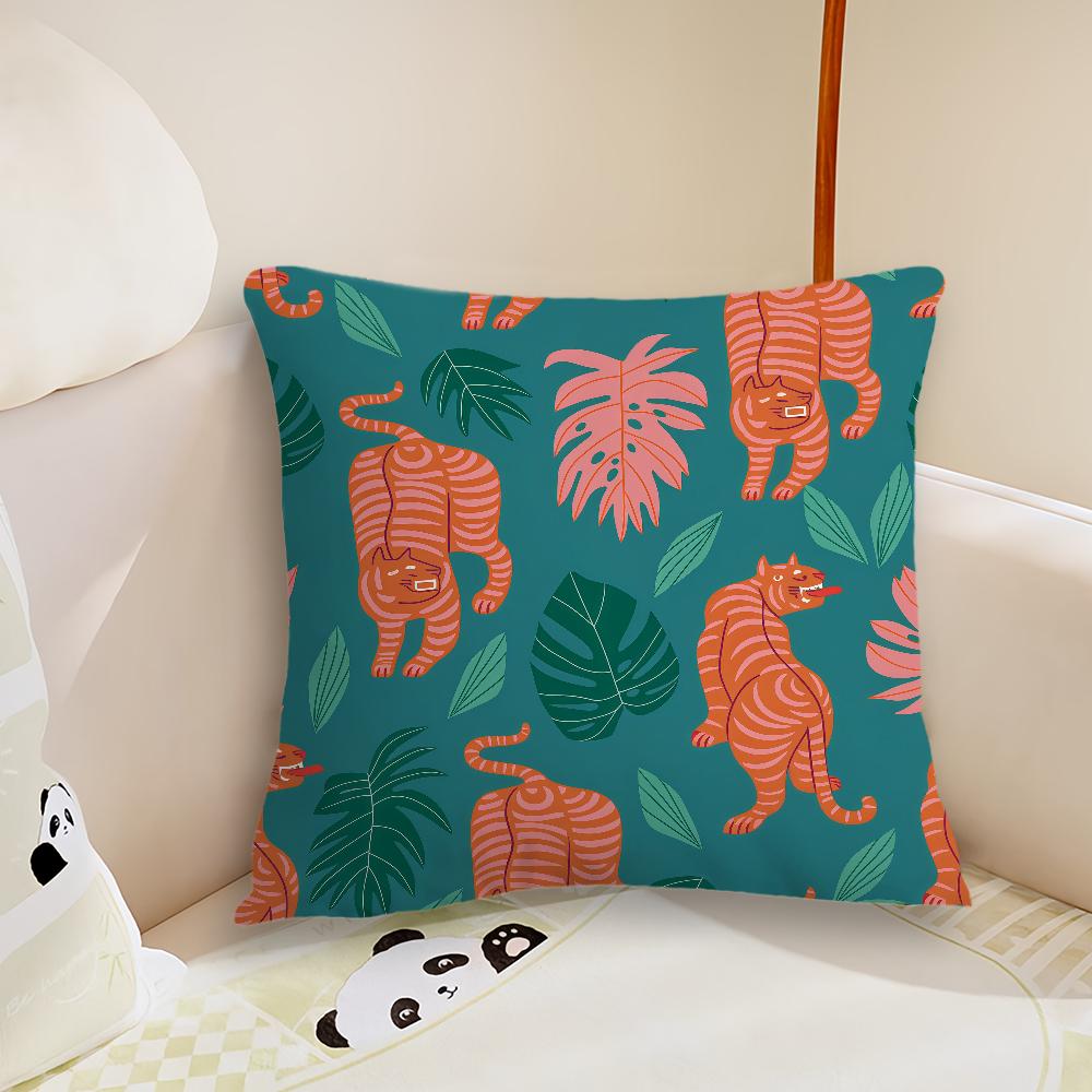 Fashion Animal Style Tiger cushion cover Pillow Case Plush Fabric Soft Double Sided Print Sofa Cushion Cover Throw Pillow Covers