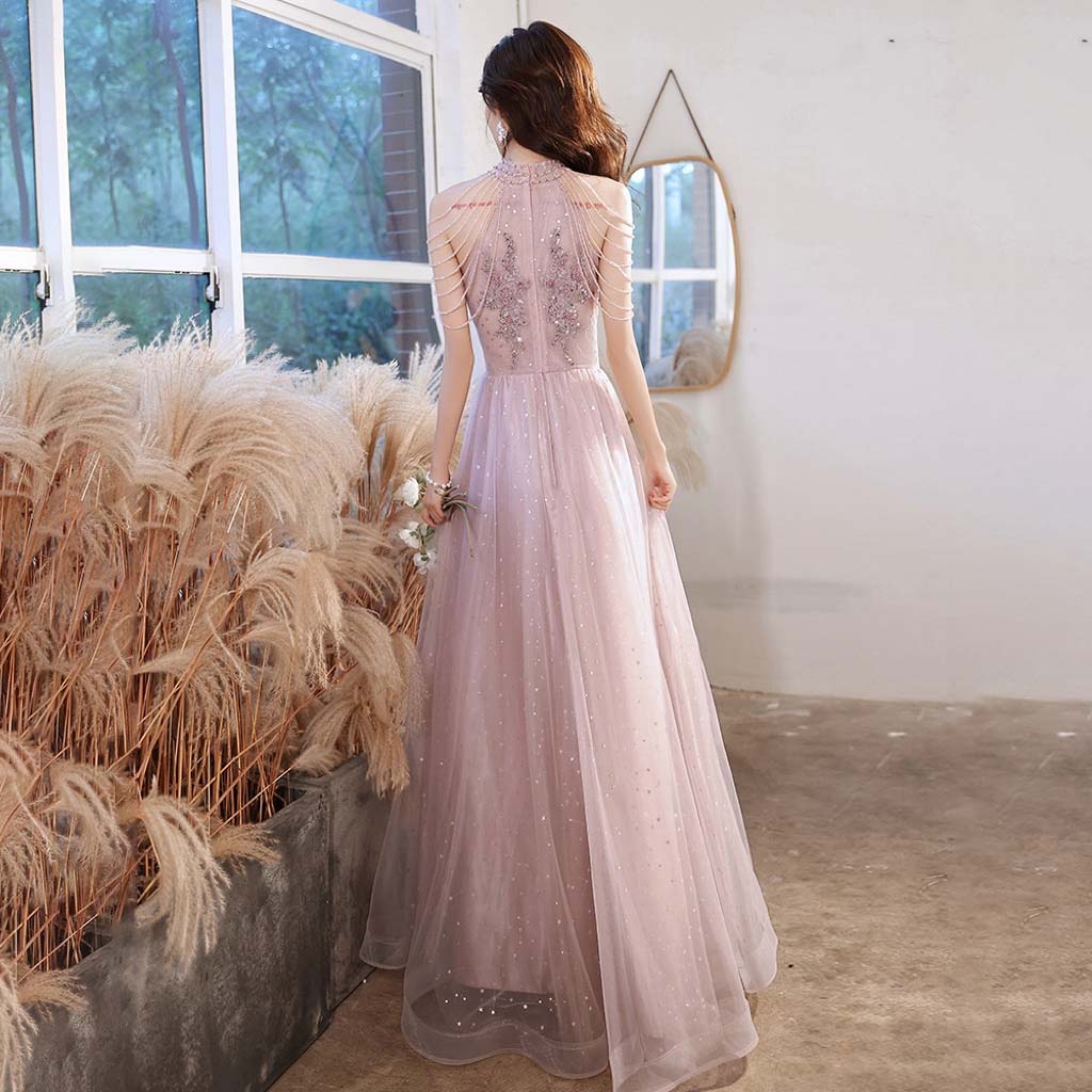 Элегантное платье знаменитости с блестками, бисером, бретелькой на бретельках и рукавами с кисточками, трапециевидной формы, изысканные вечерние платья для выпускного вечера длиной до пола