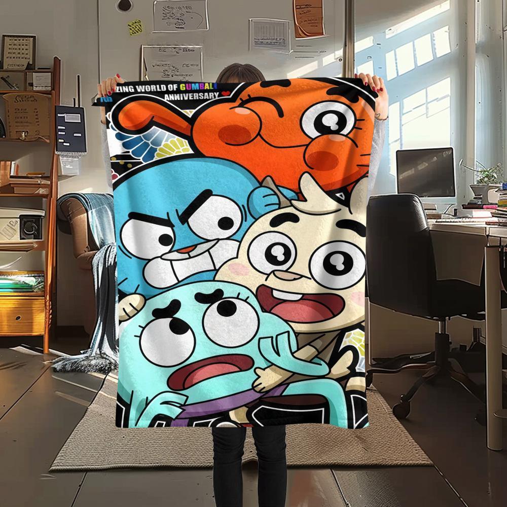 Gumball Print FlAannel Blanket, High quality Comfortable for All Seasons, Home Decor, Warmth and Comfort