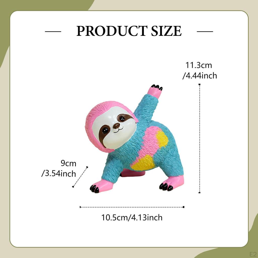 Sloth Figurine Decorative Statue Art Craft Tabletop Ornament Animal Sculpture for Fireplace Table