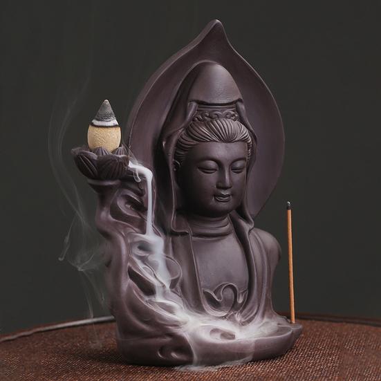 Практичная курильница для дыма, классическая декоративная портативная подставка для благовоний в форме водопада Авалокитешвара для подарков