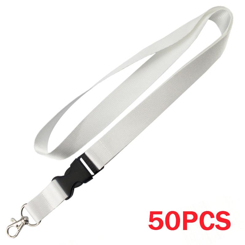 50pcs/lot Custom Printed Lanyard For Keys Badge Holder Staff Cards My Logo Company Name Personalized Printing With Buckle