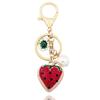 Cartoon Simulation Fruit Keychain Heart Shape Bag Charms Fruit Bag Pendant Keychain  Bag Decoration