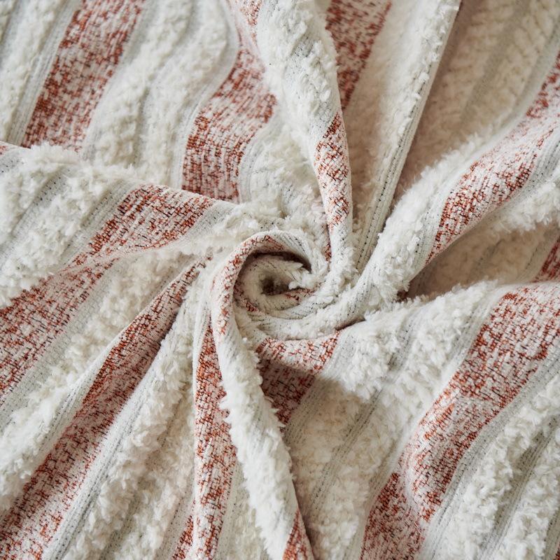 Чехол для дивана EIFLOY-Stripe Tufted Plush с противоскользящим покрытием, 3 места, мягкий чехол для дивана, плед, цельный, теплый, универсальный