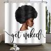 African American Woman Shower Curtain Sexy Black Girl Lady Inspirational Queen Abstract Boho Waterproof Bathroom Shower Curtain