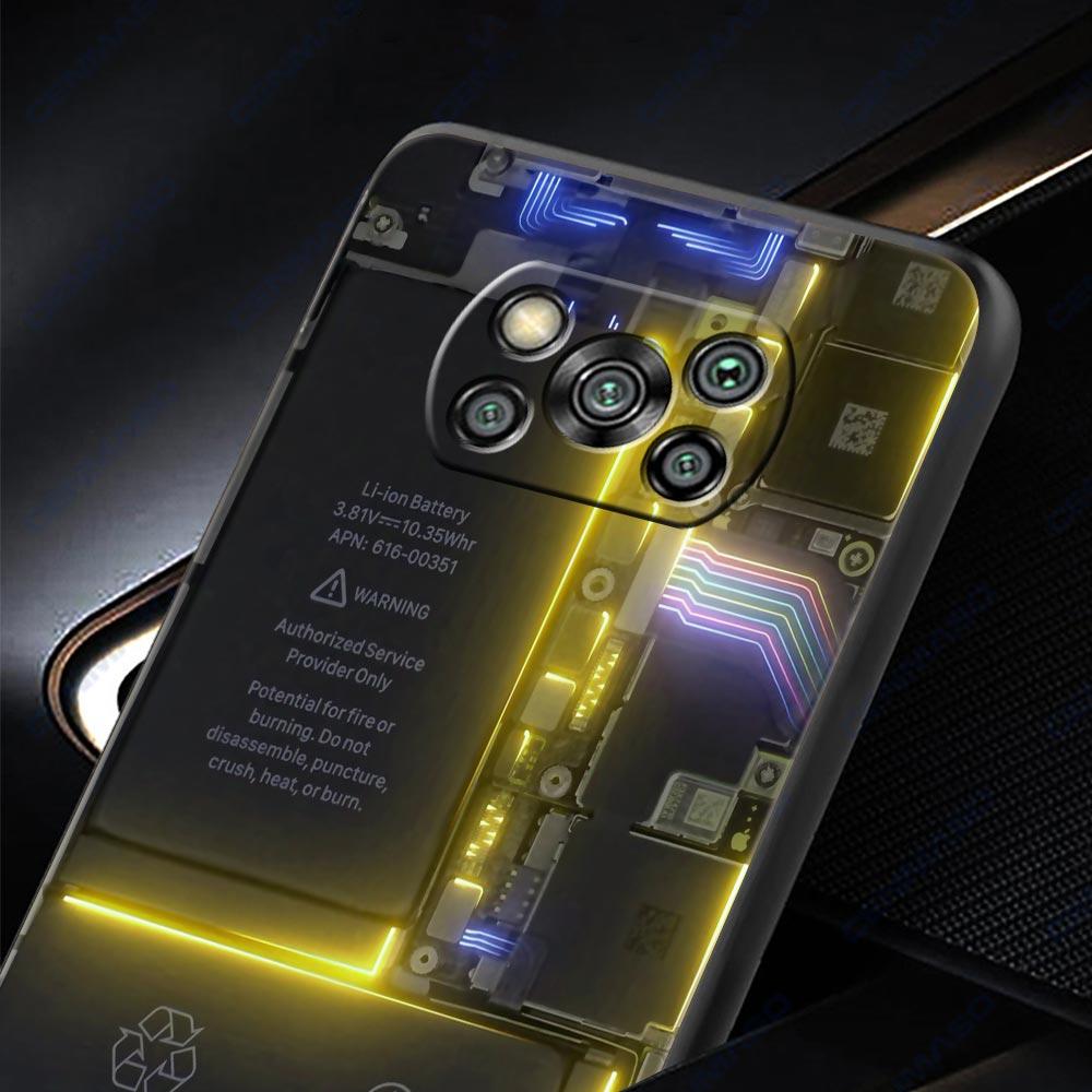 Чехол для телефона с рисунком печатной платы для Xiaomi Poco F7 F6 F5 F4 F3 X6 X5 X4 X3 NFC F7 Ultra M4 C51 C55 GT 5G Мягкий чехол из ТПУ