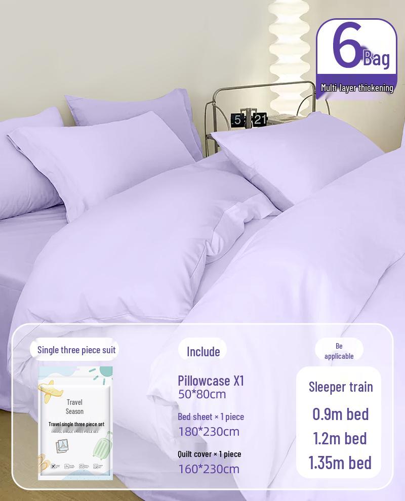 Portable Disposable Bed Sheet & Pillowcase Set: Anti-Dirty, Thickened Four-Piece Travel Kit for Double & Single Beds