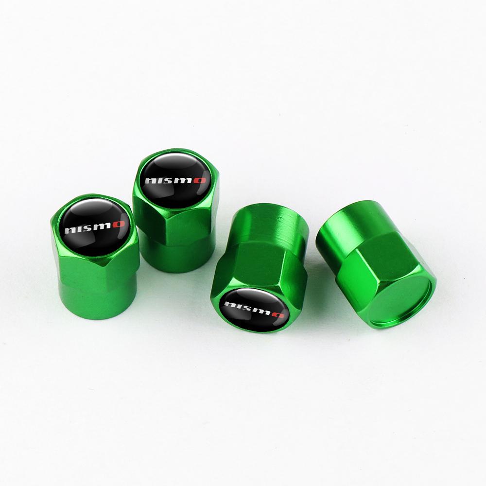 AOK3 4PCS Metal Car Badges Wheel Tire Valve Caps Covers Car Accessories For Nissan Nismo X-Trail 1 2 T32 Almera Qashqai Skyline Note