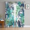 Винтажные цветочные тропические растения прозрачные шторы для гостиной прозрачный тюль занавеска для окна спальня кухня декор вуаль шторы