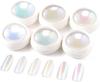 BISHENGYF Pearl Aurora Powder - High Gloss White Pearlescent Nail Polish Chrome Glaze Donut Aurora Ice Transparent Mirror Nail Powder for Art Design
