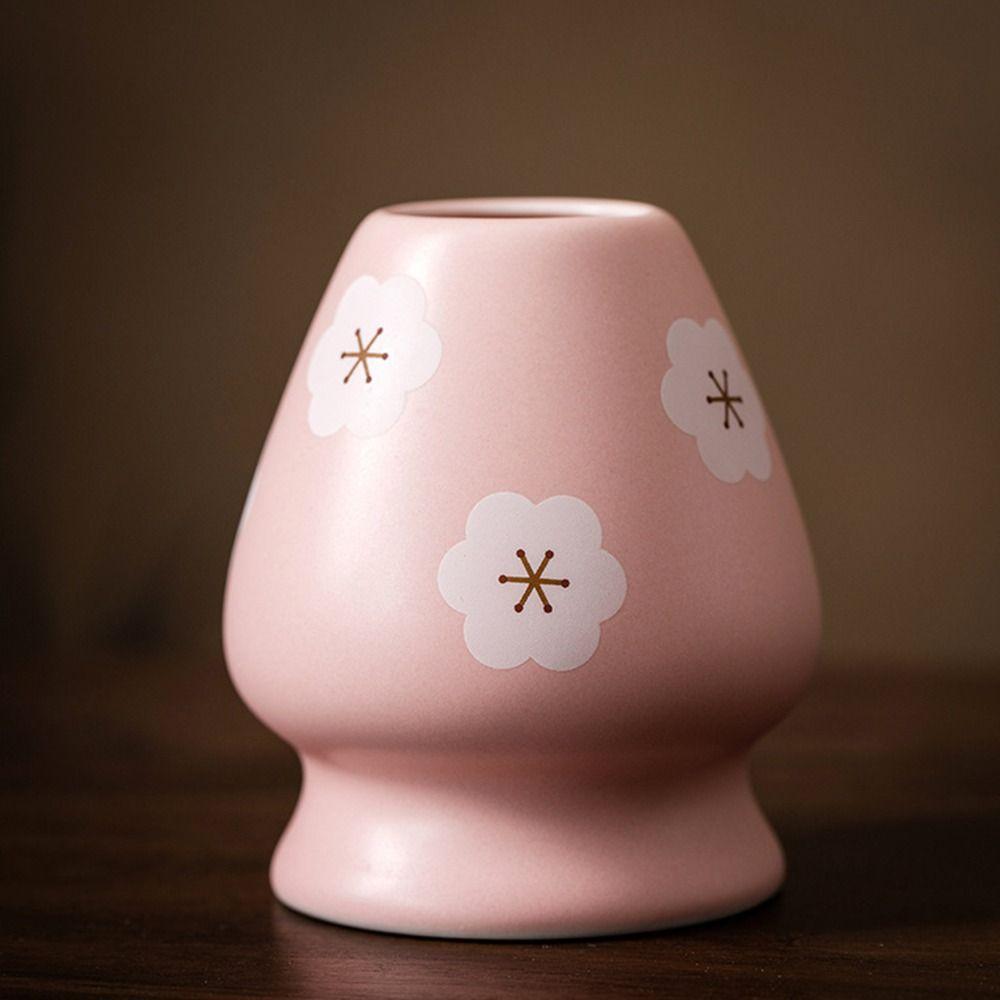 2PCS Tea Art Ceramic Matcha Bowl Chasen Holder Tea Making Tools Gifts Tea Brush Stand
