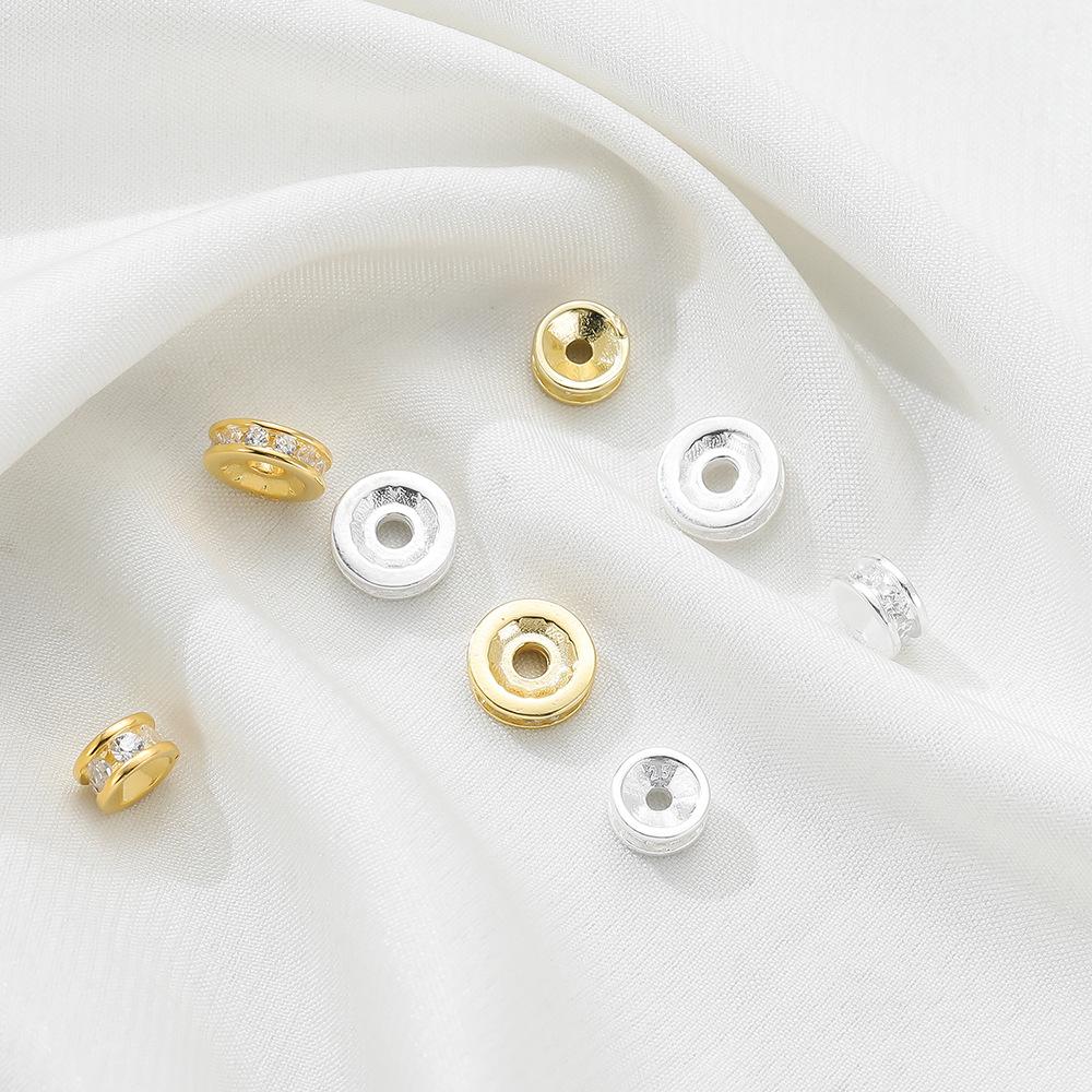 Стерлинговое серебро 925 пробы, инкрустированное бриллиантами, разделительная бусина для браслетов и ожерелий