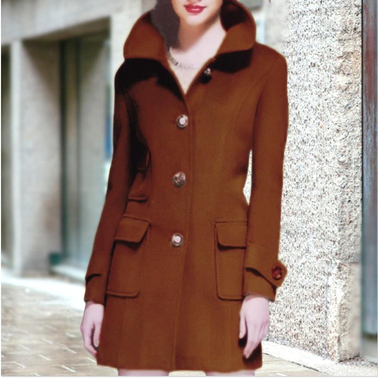 2024 осень-зима европейская станция среднего и длинного размера шерстяное женское пальто независимая станция шерстяное пальто