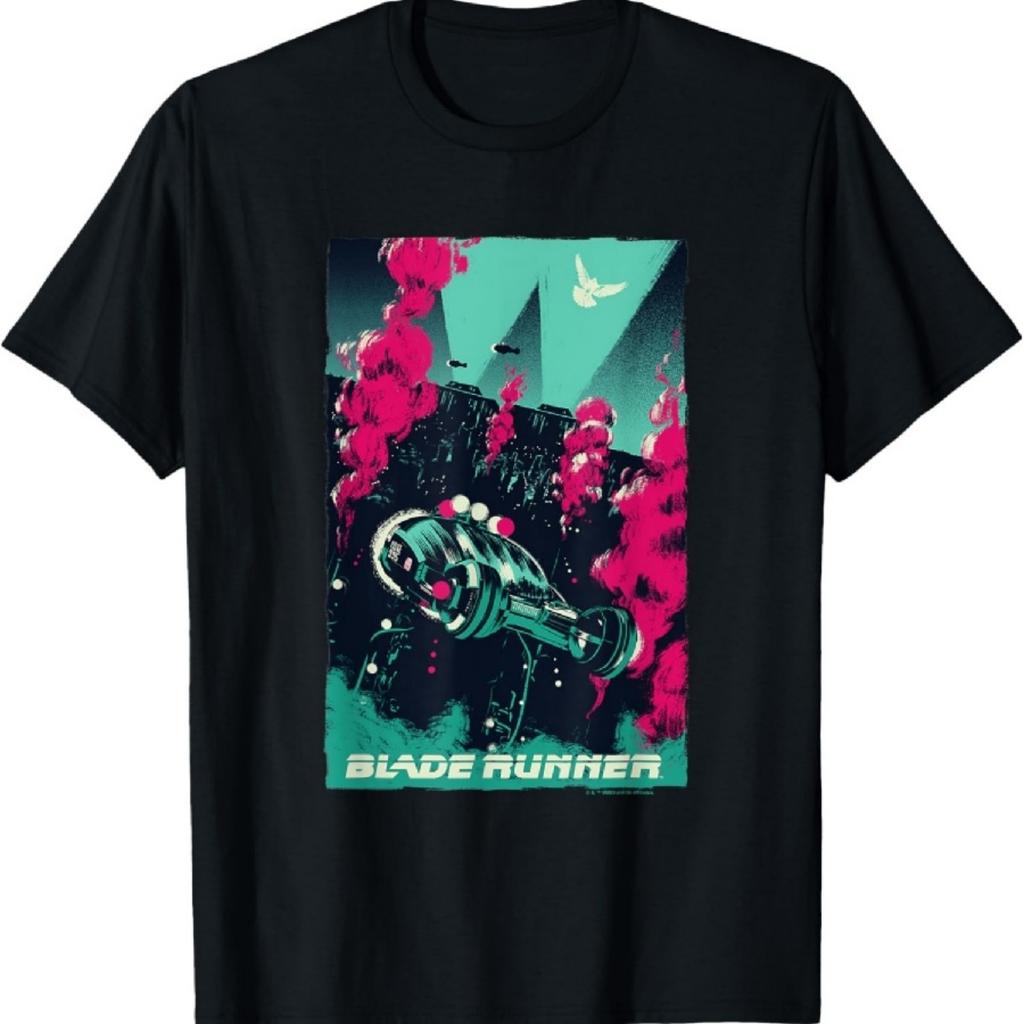 WB100 Blade Runner Red & Blue Vintage Comic Movie Poster T-Shirt