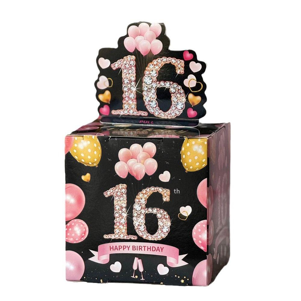 Бумажные подарочные коробки с вытягивающимися деньгами 16-й 18-й 21-й Коробки для денежных подарков Забавная копилка на день рождения День рождения