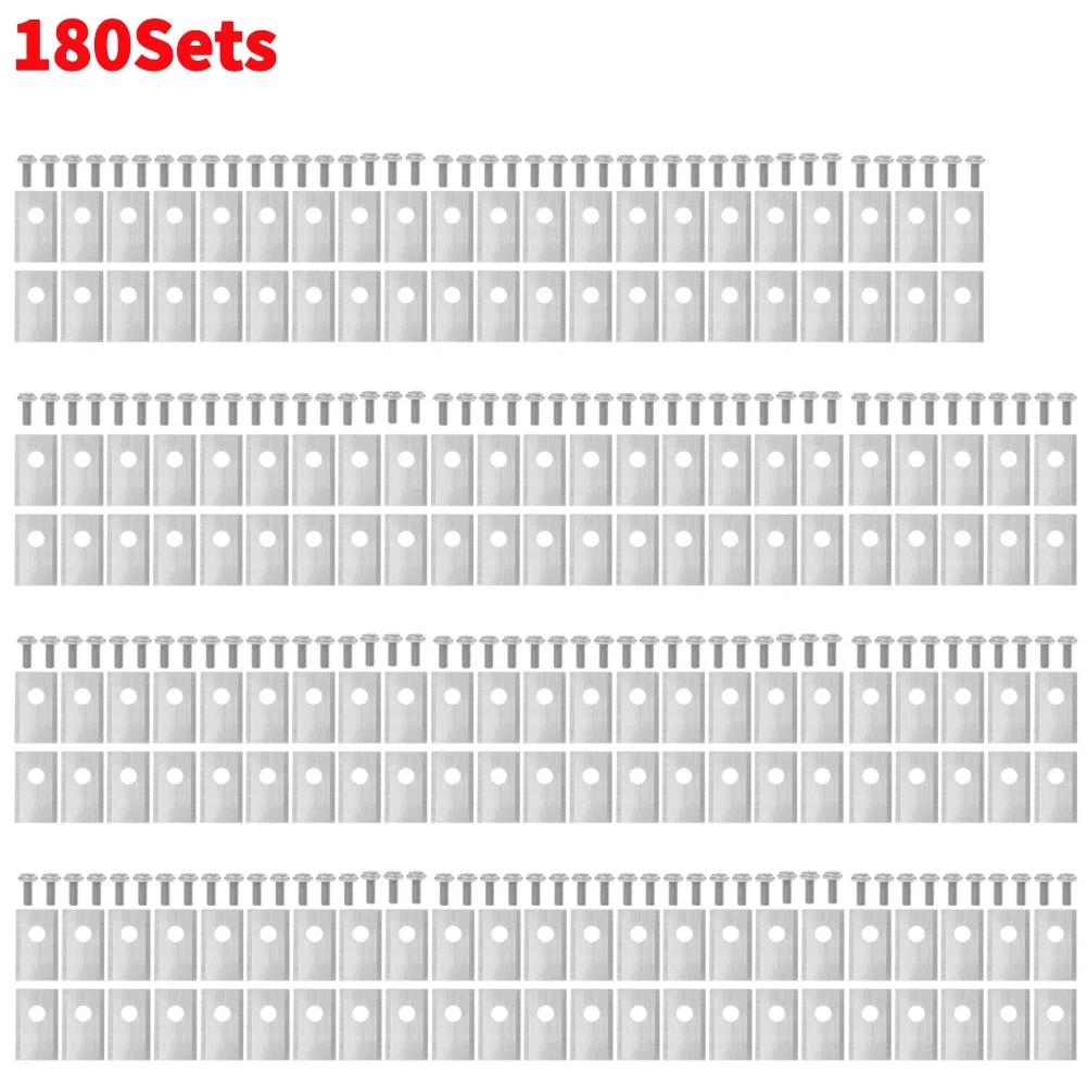 18-180Sets Blades Replacement Stainless Steel Blade Screws Kit Robotic Lawn Mowers Replacement for Worx Landroid Lawn Mowers