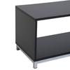 Modern TV Stand with Wooden Shelf, 114x40x40.5cm, Black