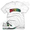 Белая футболка BW BLESSED Sneaker для J1 4 Rasta Lucid Green Carnival Multi