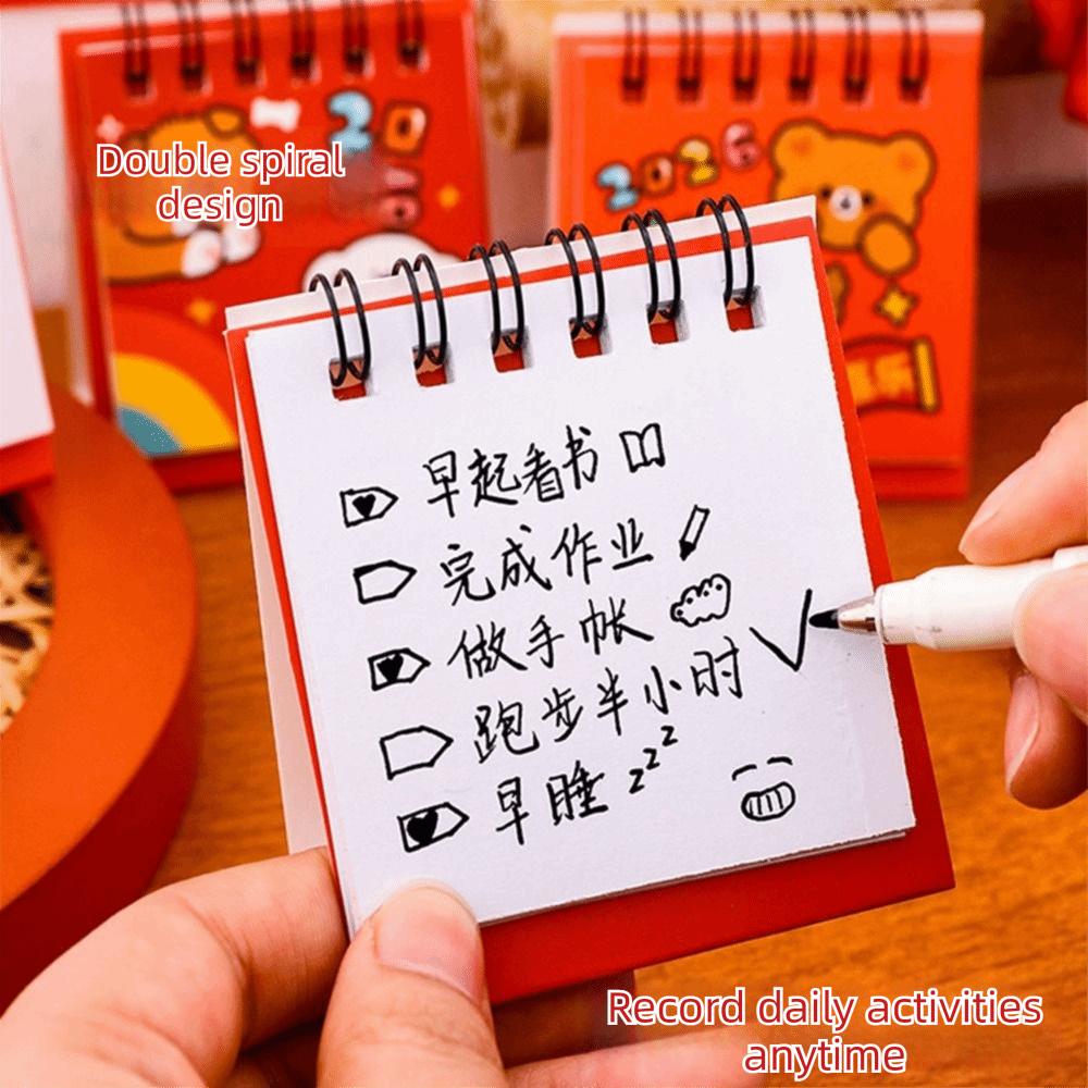 New Year 2026 Desk Calendar Cartoon Daily Planner Simple Desktop Calendar  Gifts