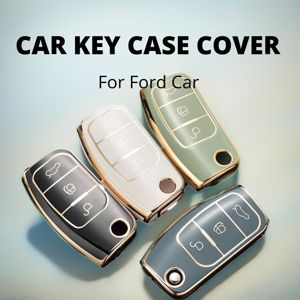 XFVD7 Tpu Car Key Case Cover For For Ford Focus 2 MK2 Fiesta Mondeo Galaxy Falcon Territory Ecosport Kuga Escape Key Fob Case Keychain