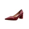 Pointed High Heels 2024 New Fashion  Chunky Heel Shallow Women Shoes Temperament Versatile Work Shoes Red Wedding Shoes Pumps