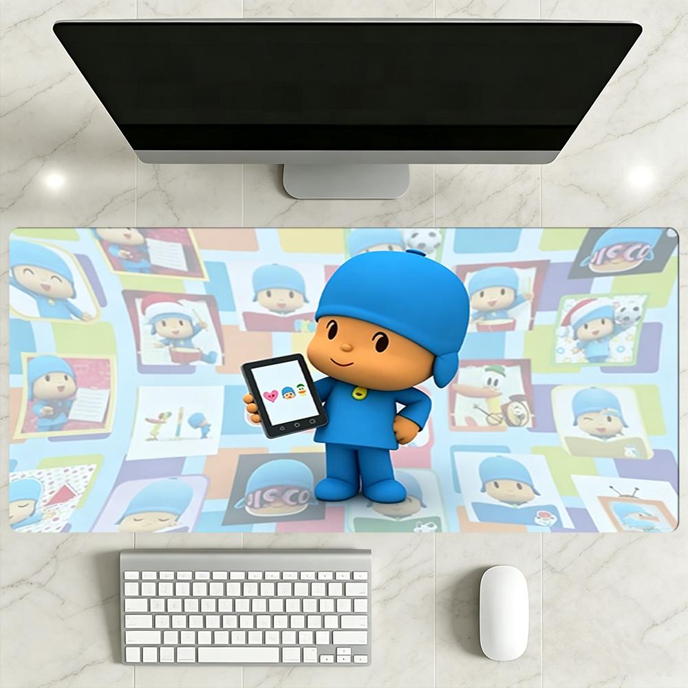 Pocoyo Большой Коврик для Мыши Игровой Коврик для Мыши Ноутбука Офисные Коврики для Мыши Нескользящая Резиновая Основа Предмет Декора Компьютера Для Офисного Использования