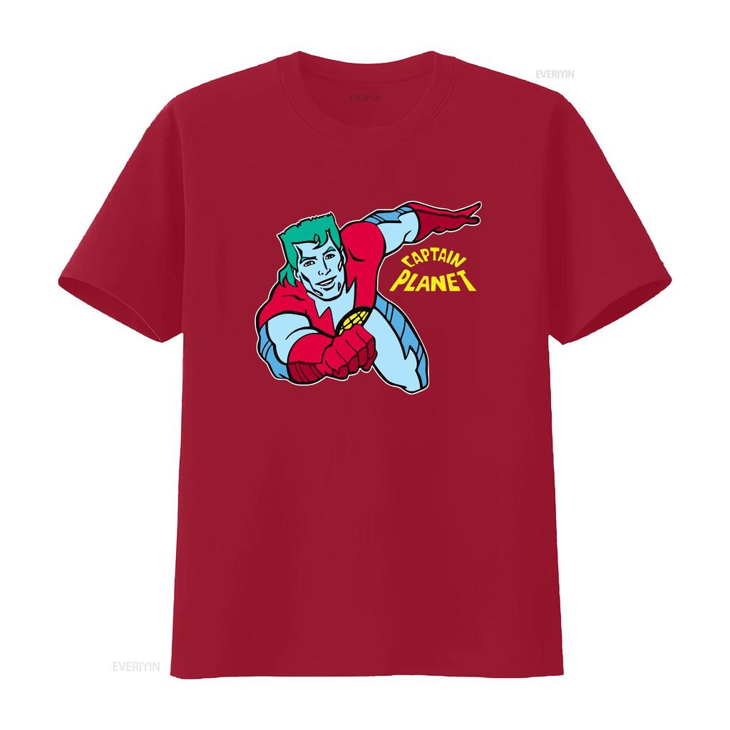 Captain Planet T shirt vintage Washed graphic Versatile Top For Everyday Wear Stretched streetwear homme Stylish Casual