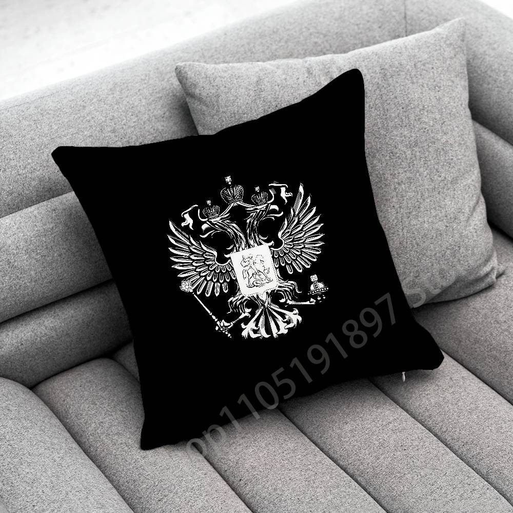 Чехол для наволочки на подушку с изображением паспорта, герба и флага России для подушек 40x40 см, 45x45 см, 50x50 см, 30x30 см, квадратных офисных подушек