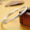 100% 925 Sterling Silver Bangles Bracelets For Women Wedding Bridal Glossy Bracelet Gift Classic Fine Jewelry 54mm Bangle