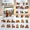 Holiday Countdown Gift Box 2026 Christmas Highland Cow Advent Calendar, 24 Pcs 2D Flat Acrylic Winter Wonderland Desk Decor Farmhouse Animal