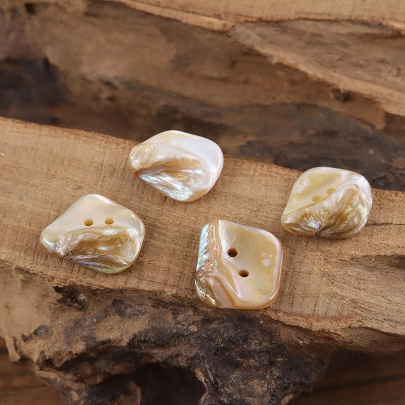 10 шт./набор Пуговицы из натуральной ракушки неправильной формы с двумя отверстиями для DIY, швейной фурнитуры и т. д.