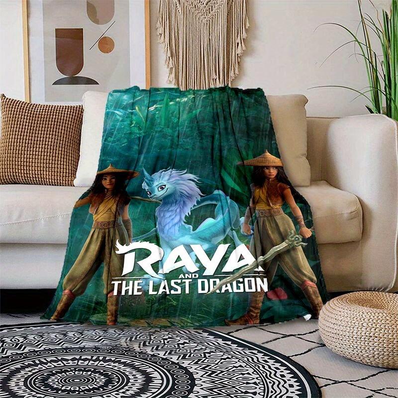 1pc Raya and The Last Dragon Printing Blanket - Soft, All-Season Throw for Living Room, Bedroom,Personalized Gift with Adorable Cartoon Design