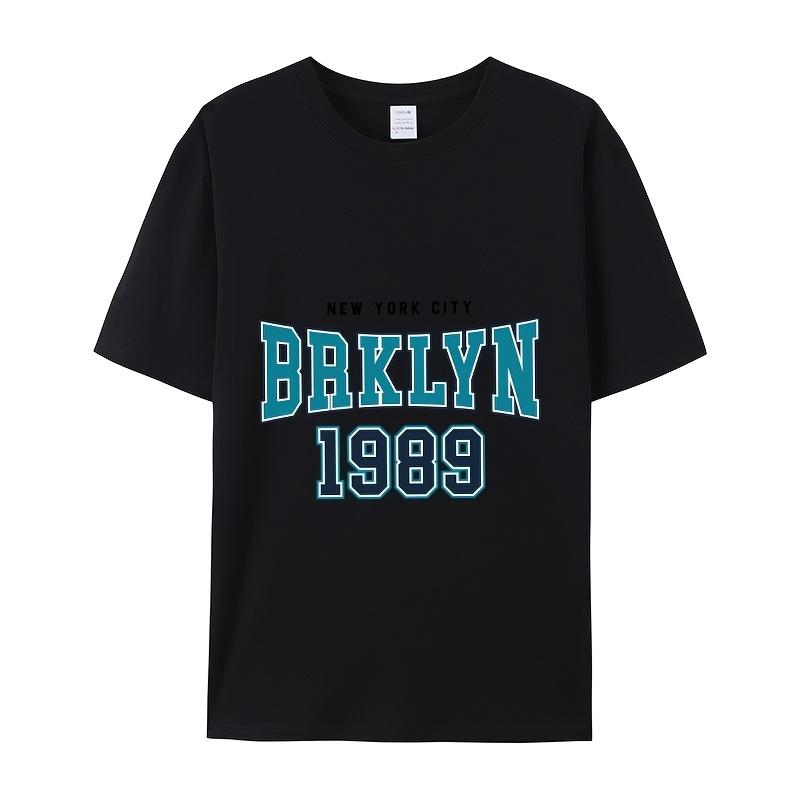 Brooklyn 1989 Varsity Style TextPrint T-Shirt Summer Casual Streetwear Men Women Unisex Fashion Tshirt Top