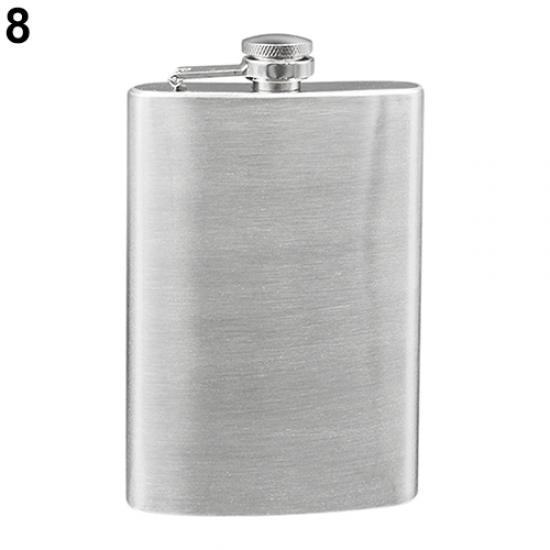 Stainless Steel Hip Liquor Whiskey Alcohol Flask Cap