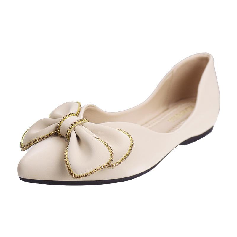 Женские туфли на плоской подошве с мягкой подошвой, модная брендовая женская обувь, остроносые мокасины с бантом 2024 года, туфли без застежек, женские туфли