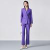 Женский двубортный фиолетовый костюм-двойка (пиджак и брюки)