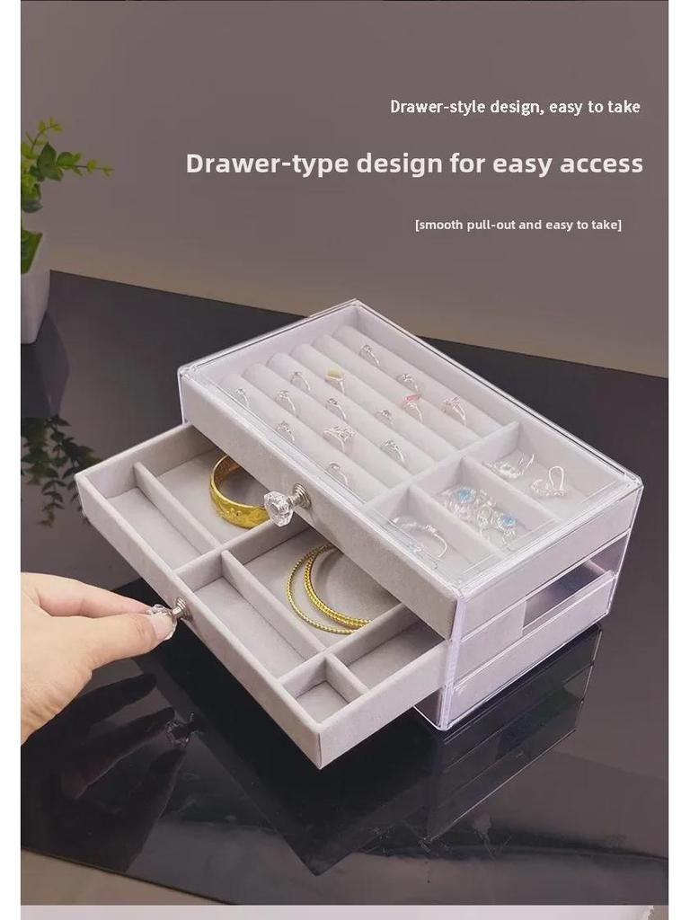 Acrylic Drawer Jewelry Storage Box for Earrings, Rings, Necklaces, Bracelets & Accessories