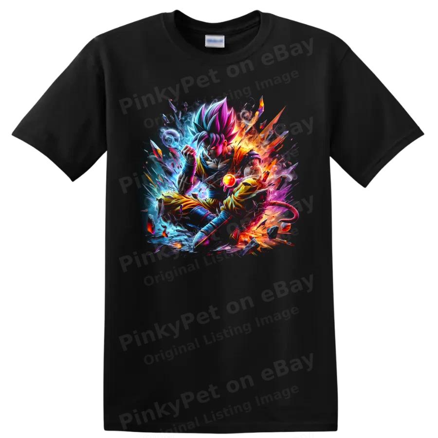 Goku Ultra Instinct Anime T Shirt w/ Energy Aura Martial Arts Graphic Tee