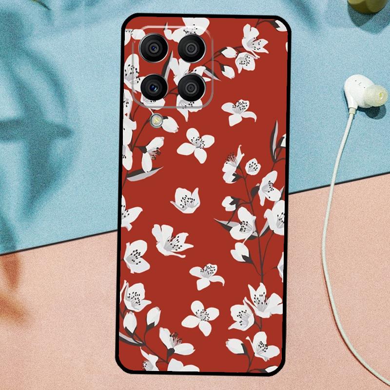 Цветочный чехол 'Цветущая вишня' для Samsung Galaxy M14 M34 M54 M20 M06 M16 M12 M13 M15 M35 M55 M33 M53 M21 M31 M32 M52