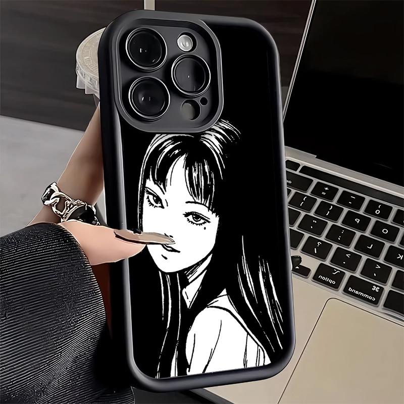 Чехол для телефона iPhone 17 Air 16E 15 16 Pro Max Японский Хоррор Аниме Чехол 14 Plus 13 12 Mini Мягкий Силиконовый Fundas
