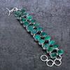 Natural Emerald Gemstone Handmade 925 Sterling Silver Bracelet7-8" J9p97