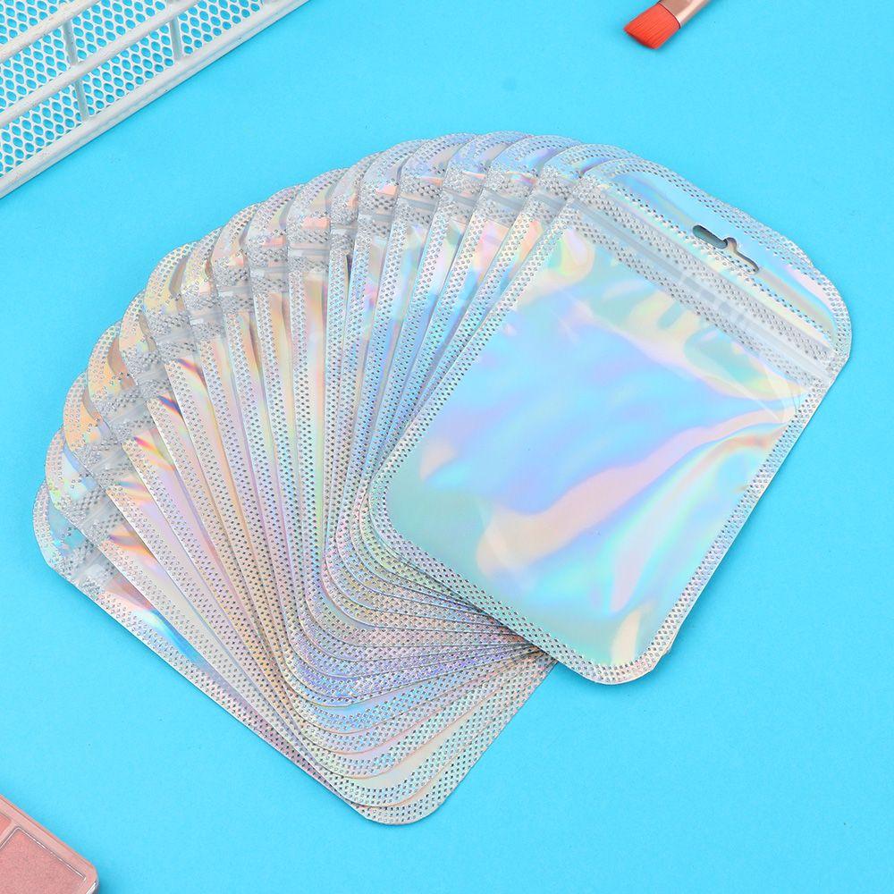 High quality Iridescent Jewelry Display OPP Bags Packaging Bag Zip lock Pouches Self Sealing Bag