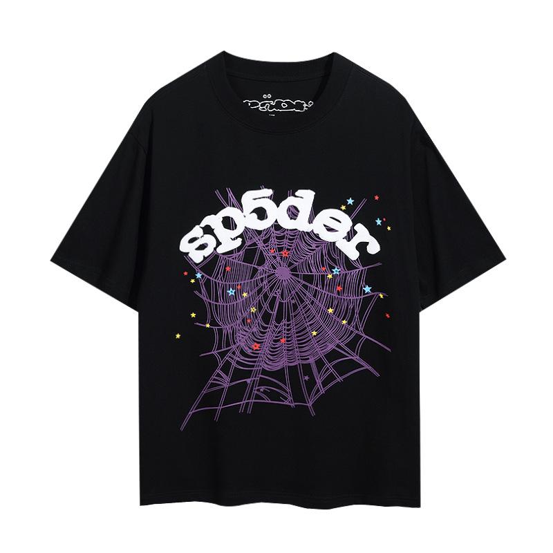 Sp5der hip hop singer Young Thug same foam letter 555555 couple T-shirt Pink short sleeve tee