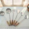 Stainless Steel Spatula & Slotted Spoon Set with Polished Finish and Rosewood Handle