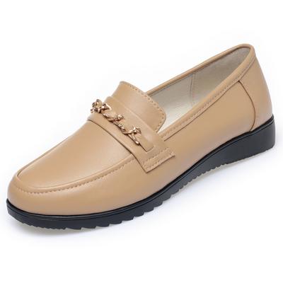 Туфли-лоферы, женские туфли из натуральной кожи, весенние женские туфли без шнуровки больших размеров, блестящая нескользящая женская обувь