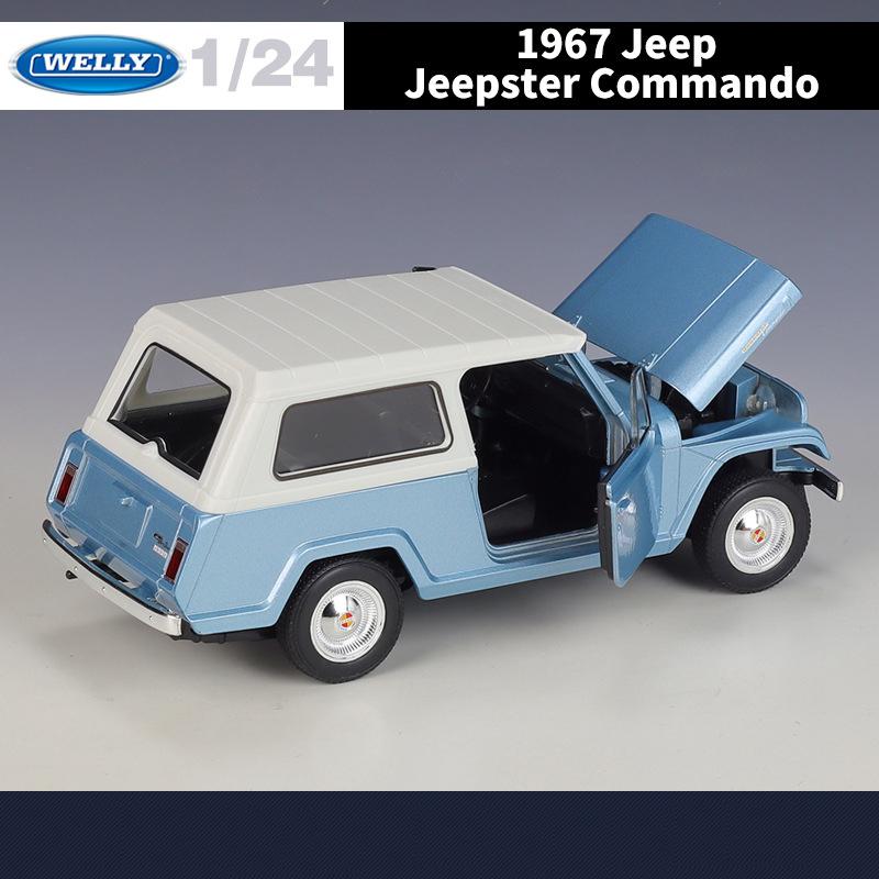WELLY 1:24 Jeep Jeepster Commando 1967 Alloy Car Diecasts & Toy Vehicles Car Model Miniature Scale Model Car Toy For Children