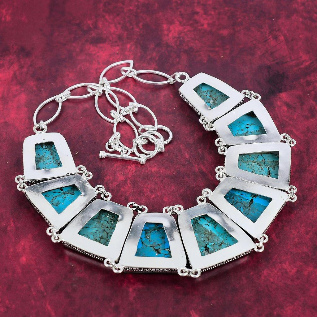 Ожерелье из синего морского осадка, ювелирные изделия из драгоценных камней, регулируемое ожерелье-цепочка из стерлингового серебра 925 пробы, подарок для женщин, ожерелье ручной работы