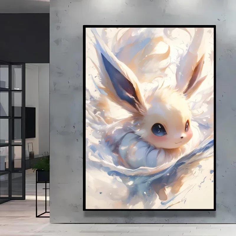 Classic Anime Canvas Posters Pokemon Pikachu Kids Gifts Eeveelution Canvas Painting Cool Wall Art Picture Home Bedroom